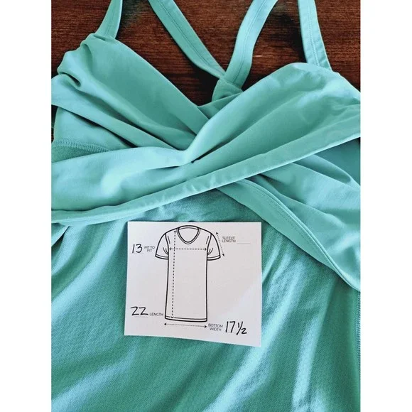 Lululemon Bali Breeze Cutout Racerback Wrap It Up Tank Top  4 Teal Mint Green - Picture 6 of 8